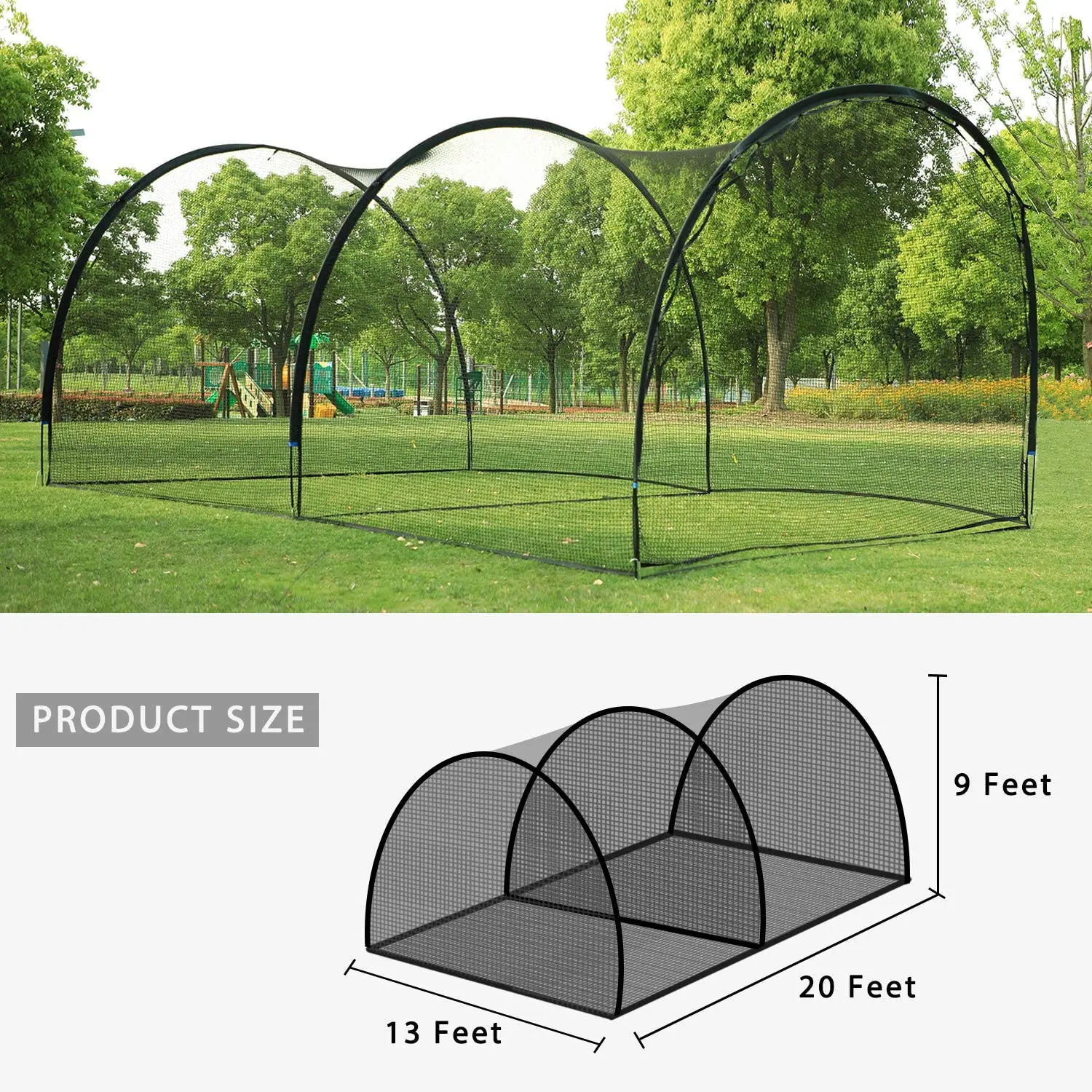 

Custom size indoor backyard outdoor training practice netting tunnel cricket baseball batting cage, Customized