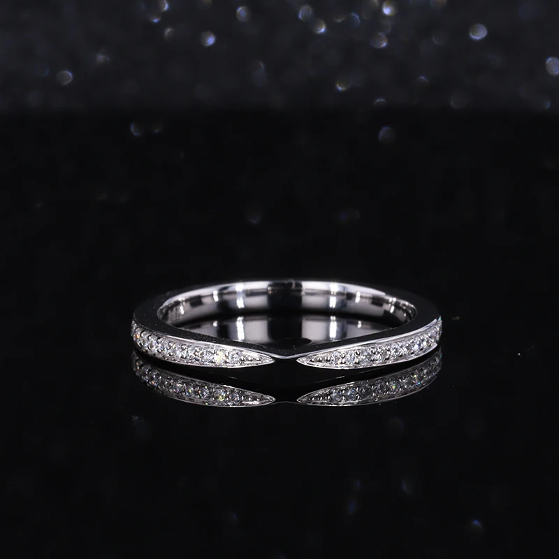 

Starsgem 14K White Gold Band 1.5mm DEF Round Lab Grown Diamond Wedding Ring