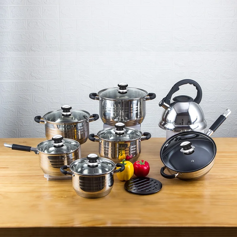 15 Piece Pots And Pans Non Stick Stainless Steel Cookware Set Buy Non