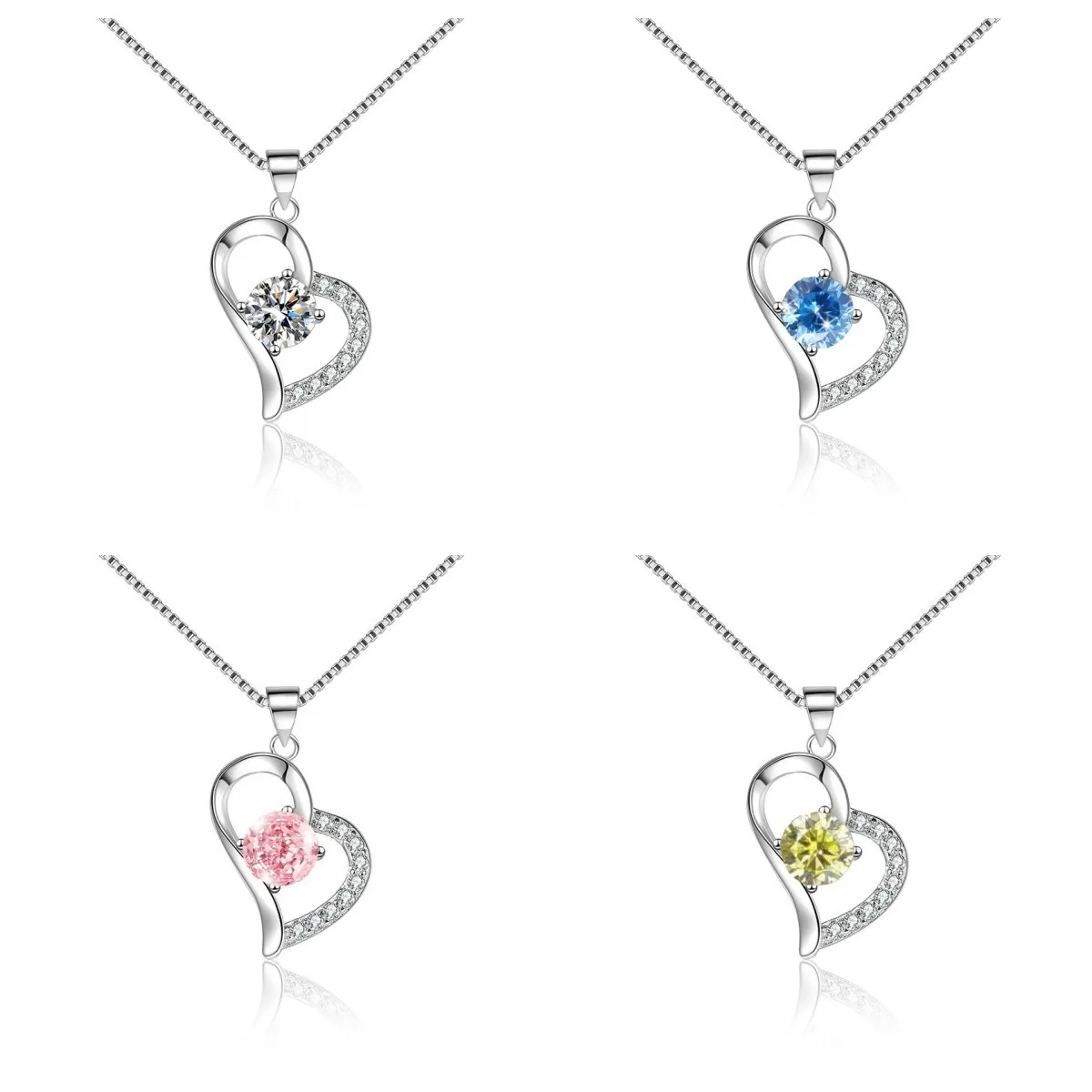 925 Sterling Silver Square Moissanite Chain High Grade Classic Style Weddings Parties Engagements Anniversaries Silver Plated