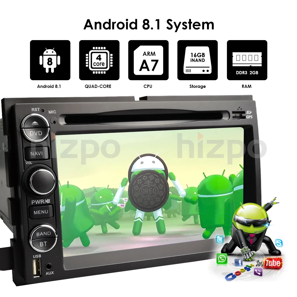 Android 8227l 7" Car Dvd Cd Player Stereo Radio Gps Nav Fit Ford F150 F150 250 350 Edge Mustang