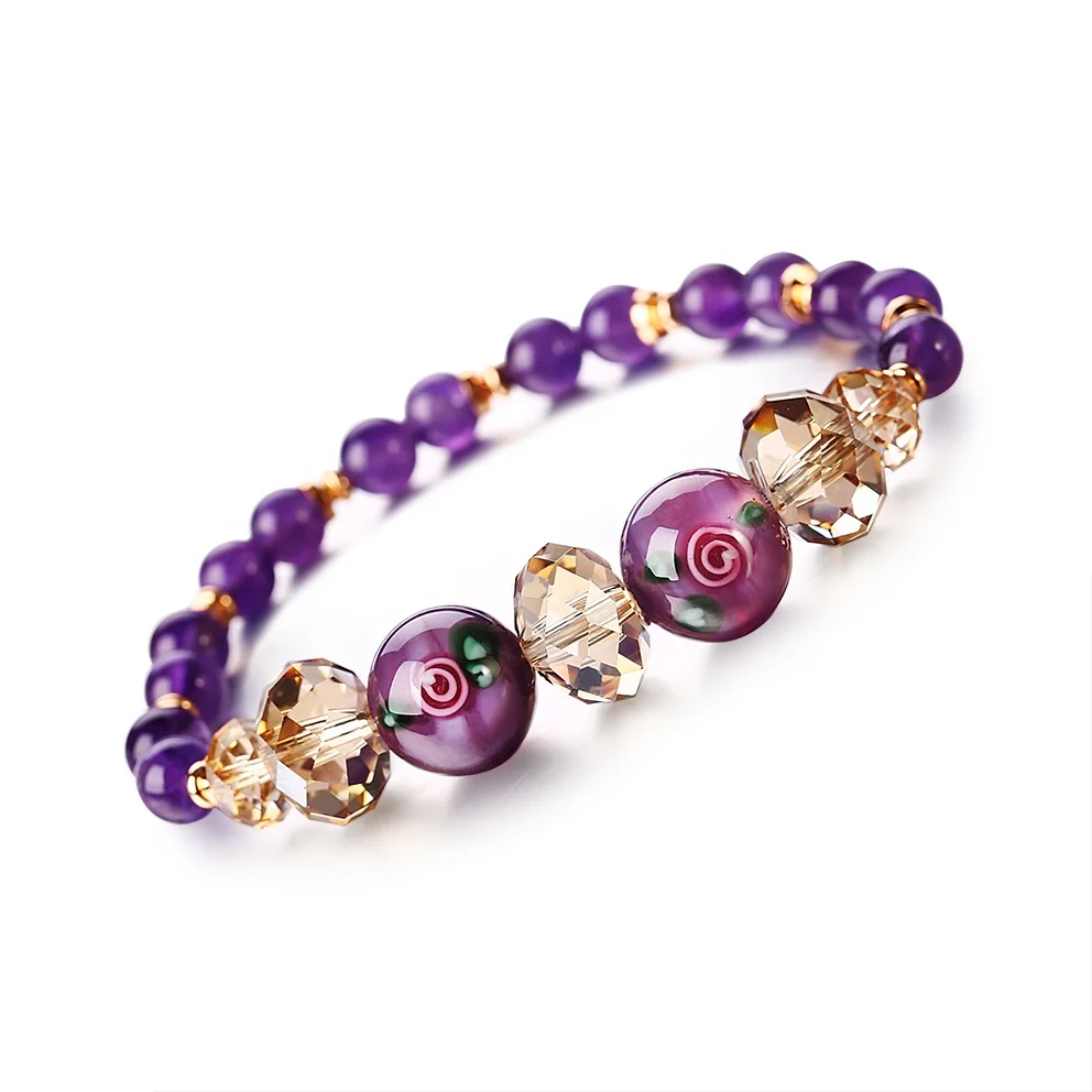 

Fast Delivery Purple Quartz 925 Sterling Silver Gemstone Crystal Women's Bracelets Jewelry Vendors