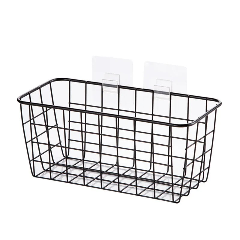 

Bathroom Kitchen Accessories Storage Organization Storage Basket Rectangular Storage Box Wall Hanging Rack, As photo