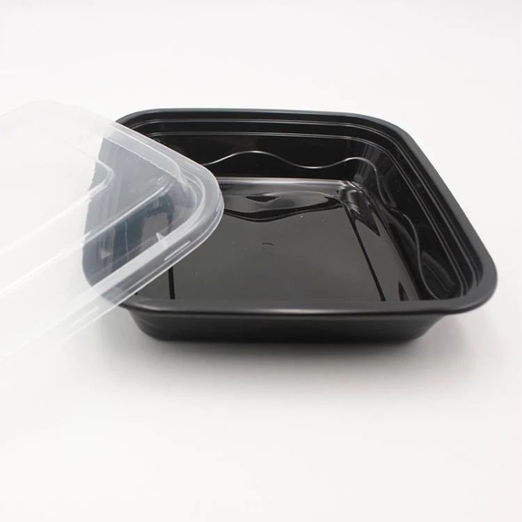 

Excellent quality recyclable plastic disposable takeaway food container, Black