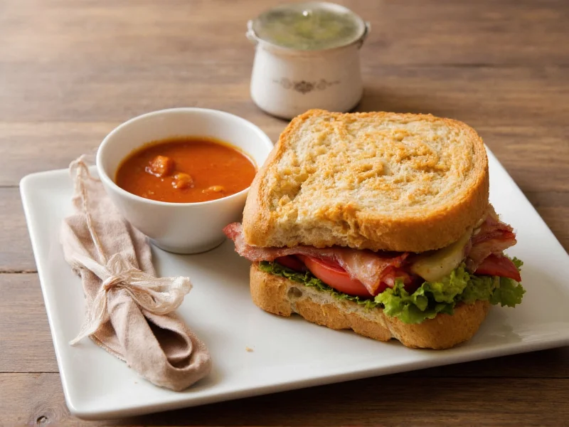 Suppe-Sandwich-Kombination mit Zutaten