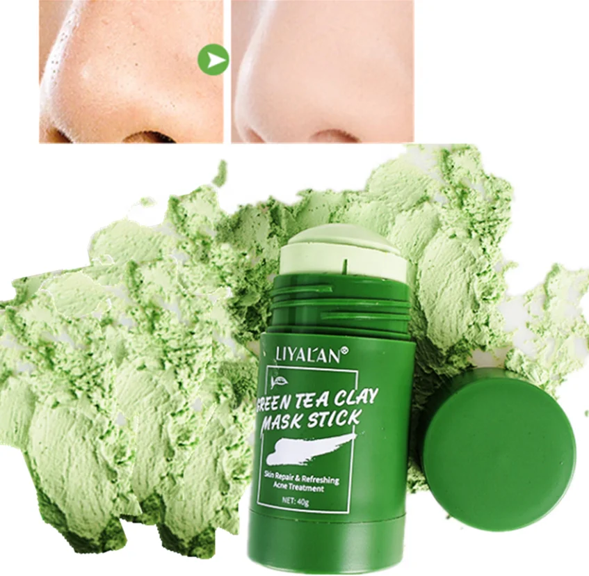 

Amazon Hot selling Organic Plant Purifying Mud Mask Stick Face Skin Care Cleansing Green Tea Clay Facial Mask Stick