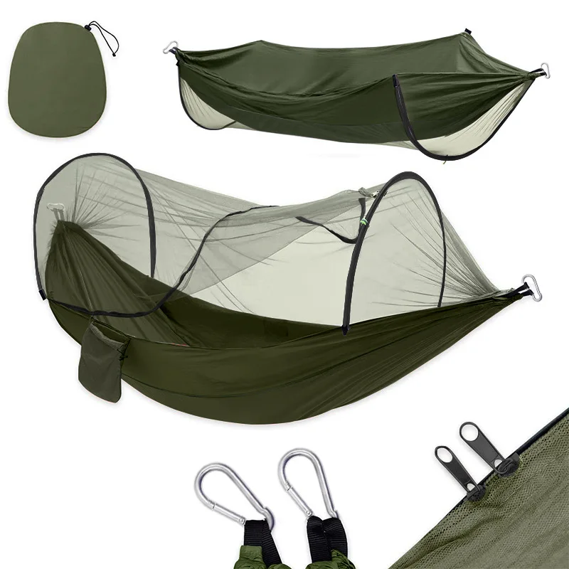 

Folding Outdoor Camping Hammock Tent With Mosquito Net, Army green,green,pink,blue