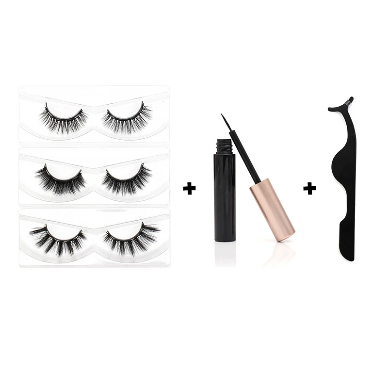 

vegan magnetic lash set private label eyelash magnet korean 3 pair magnetic eyelashes with eyeliner set