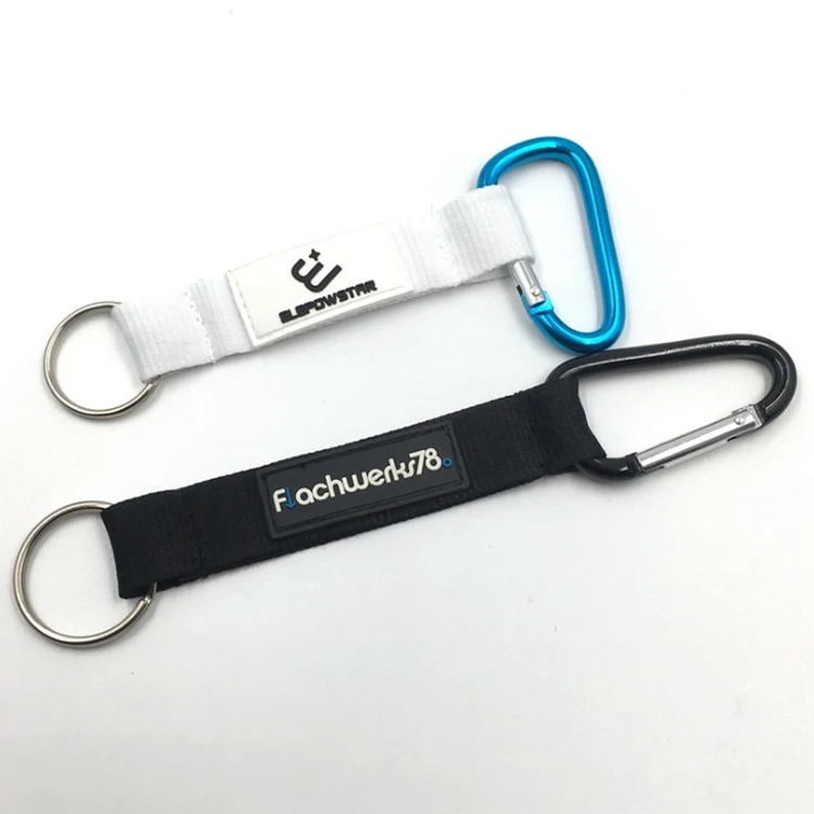 

Carabiner lanyard strap keychain with PVC logo