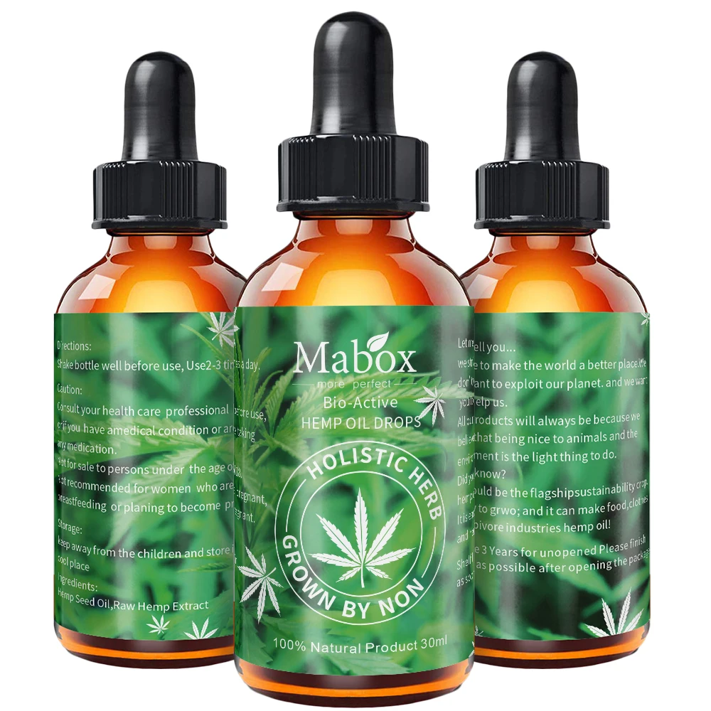 

MABOX Hemp Oil 100% Natural Sleep Aid Anti Stress Hemp Extract Drops for Pain Anxiety & Stress Relief 2000mg Contains cbd
