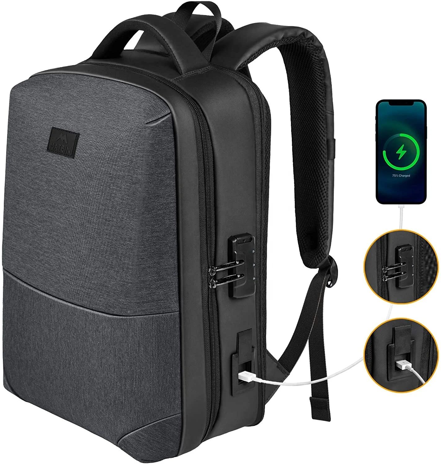 

Anti Theft Laptop Backpack 15.6 Inch Waterproof Expandable Hard Shell Business Computer Bag With Lock Laptop Charge Backpack, Customized colors