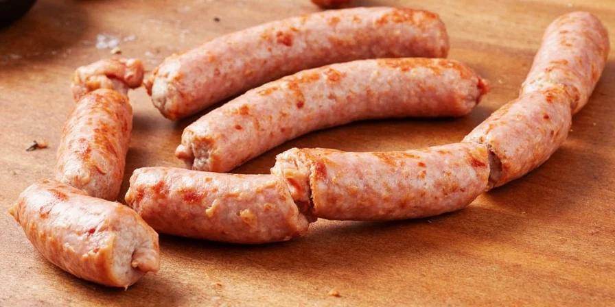 Testing a small meat patty before making full sausages.