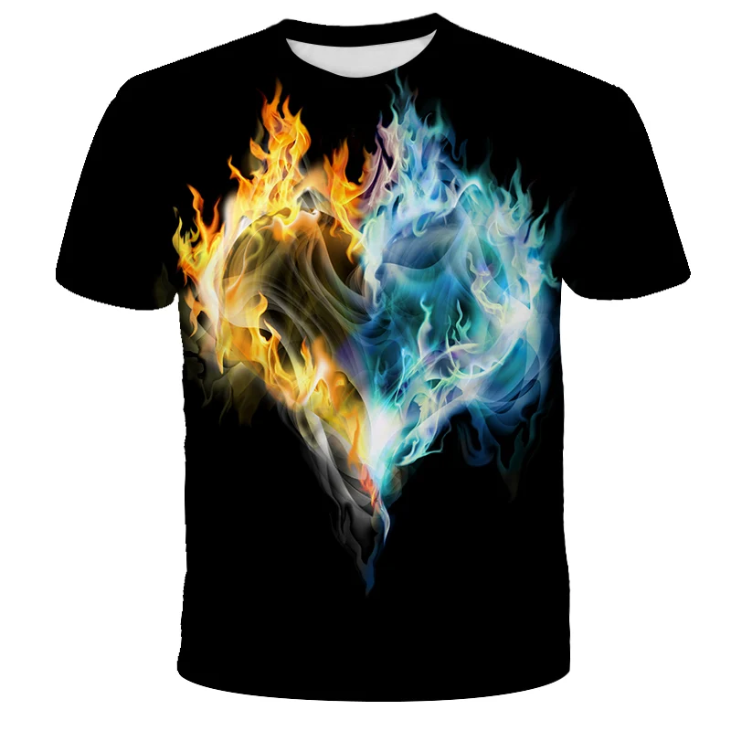 

3D sublimated digital printed loose round neck short-sleeved T-shirts for men and women