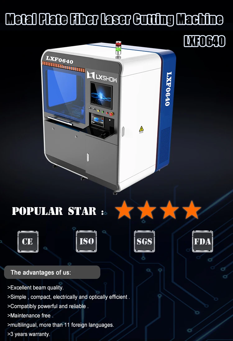 600*400mm small fiber metal laser cutting machine 1000W laser cutting machine