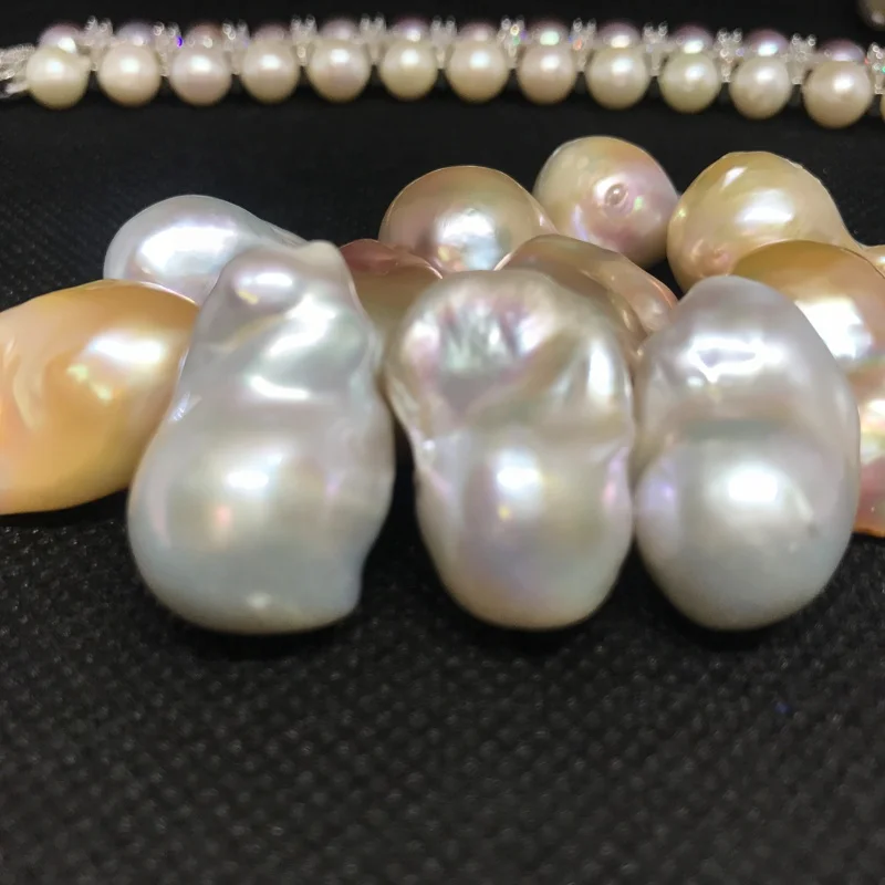 

zhuji hot sell 3A white /pink/purple irregular shape baroque shape pearl 15mm -16mm big size loose baroque freshwater pearl, Colors