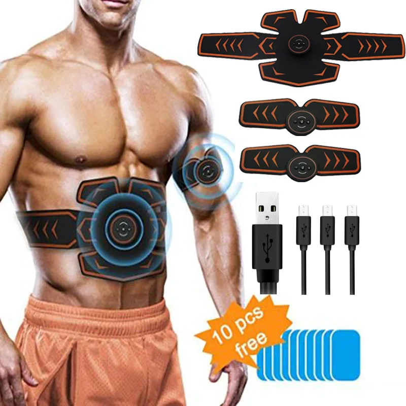 

Body Massage Muscle Stimulator Abdominal Slimming Exerciser Smart Wireless Electronic EMS Trainer ABS Home Weight Loss Machine, Orange
