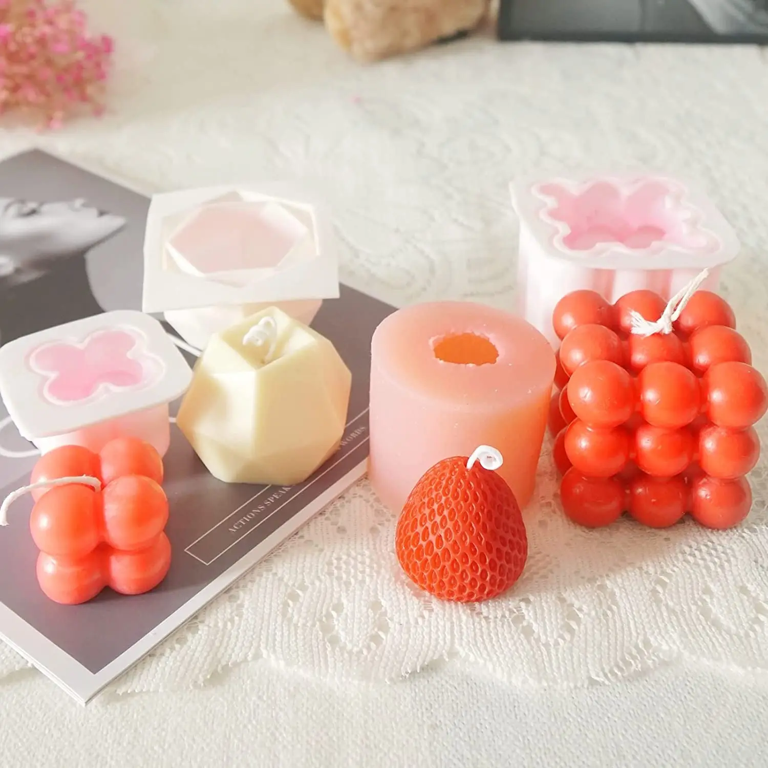 

DIY Round Magic Cube Bubble Candle Essential Oil Aromatherapy Candle silicone mold