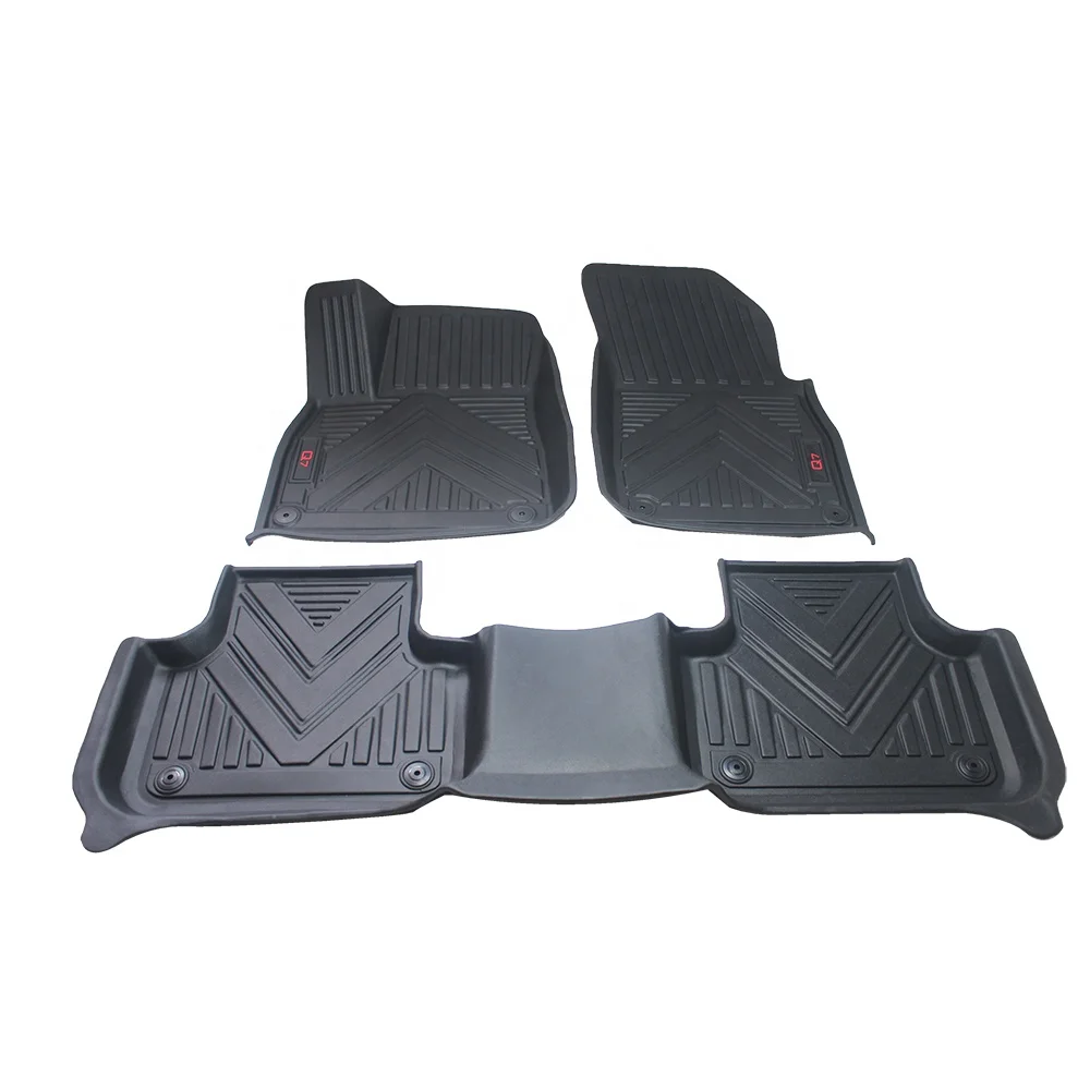 

Professional Rubber Car Mats 3D Non Skid Floor Mats for Audi Q7 Full Set All Weather Car Floor Mat