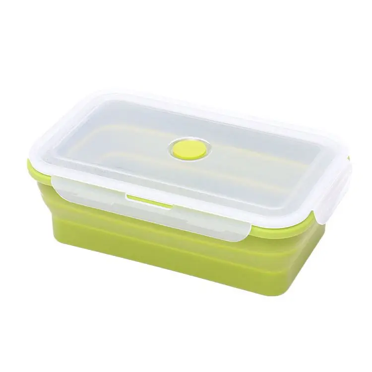 

new large capacity 2450ml collapsible silicone lunch box outdoor portable fruit fresh-keeping box wholesale, Yellow/purple/orange/red/green/blue (customizable)