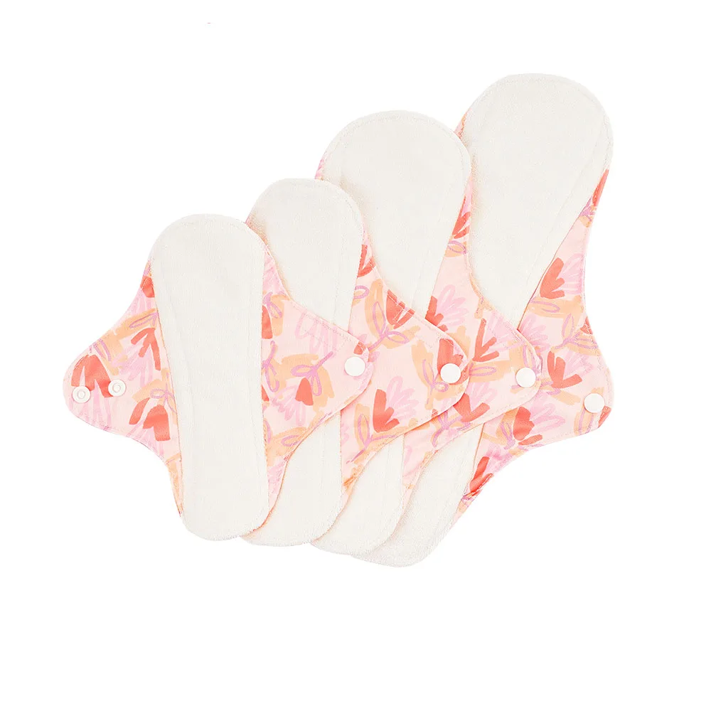 

Daily Regular Reusable Bamboo fiber Mama Sanitary Menstrual pad Heavyflow Reusable / Washable Bamboo, Printing colorful