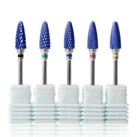 

FREE SHIPPING Electric Nail Drill Accessory Beauty Nail Bits Grinding Flame Shaped 3/32" Blue Ceramic Nail Drill Bits