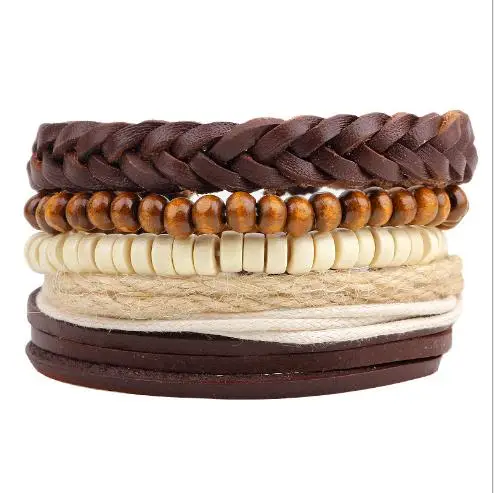 

Hot-selling style Bohemian adjustable leather multi-layer bracelet, As shown