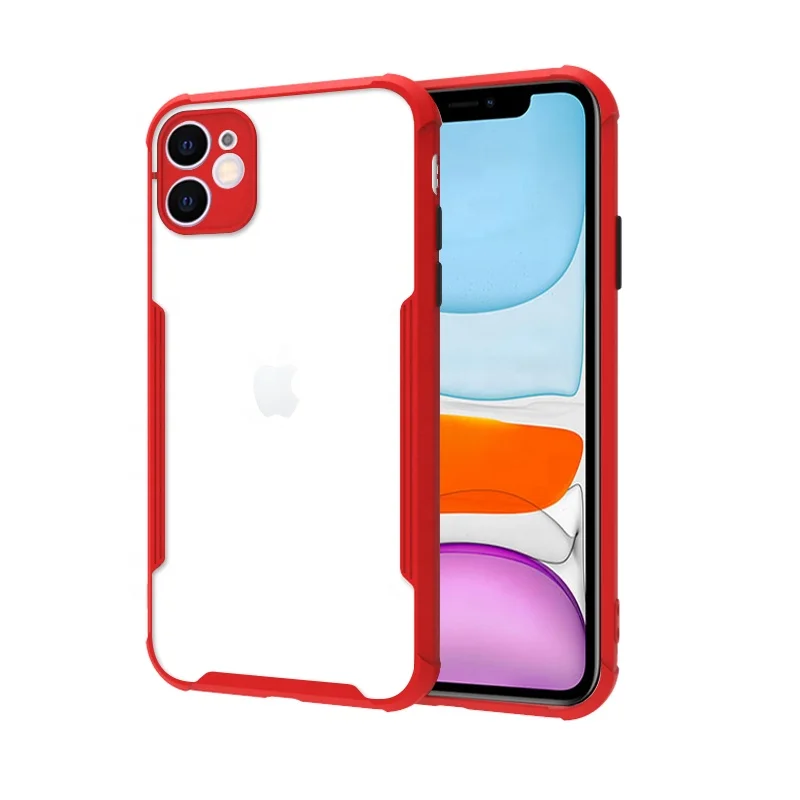 

Shockproof Luxury TPU transparent PC Mobile Phone case For iPhone 11Pro max soundproof Airbag case cover, Multi-color, can be customized