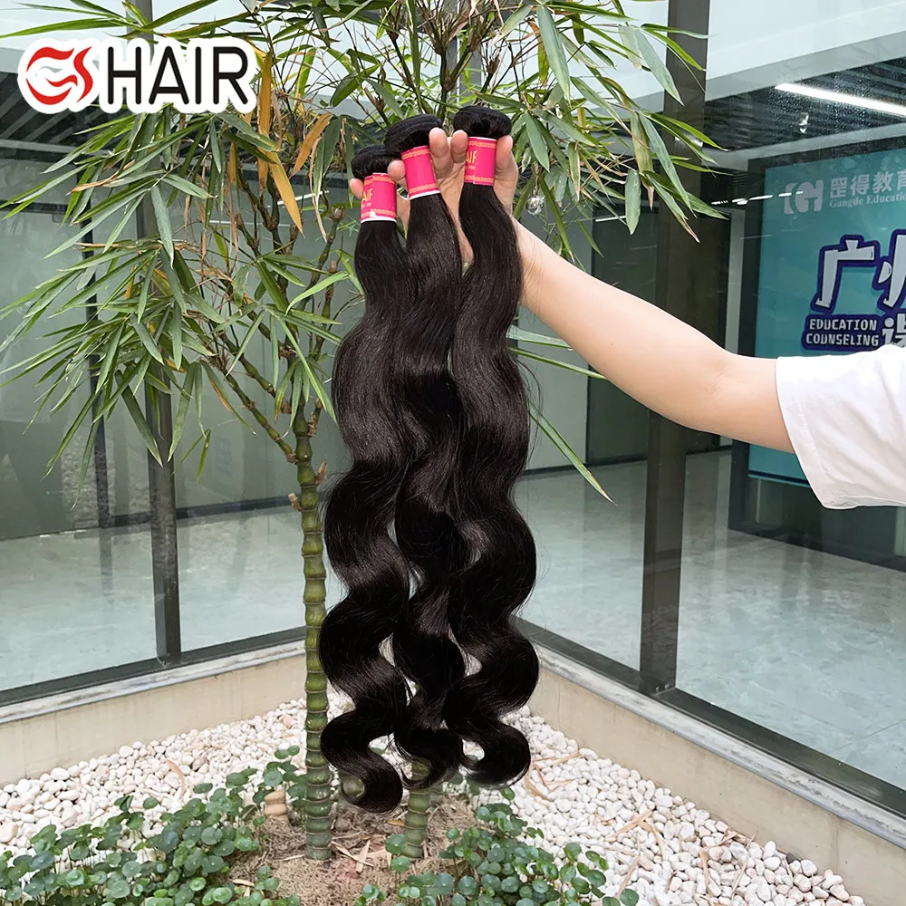 

GS Hot Sale mink Brazilian human hair straight bundles, remy double drawn 10a virgin unprocessed natural hair extension, Natural color 1b to #2