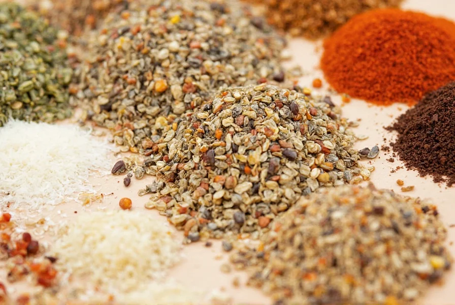 Various seasoning containers with measuring spoons