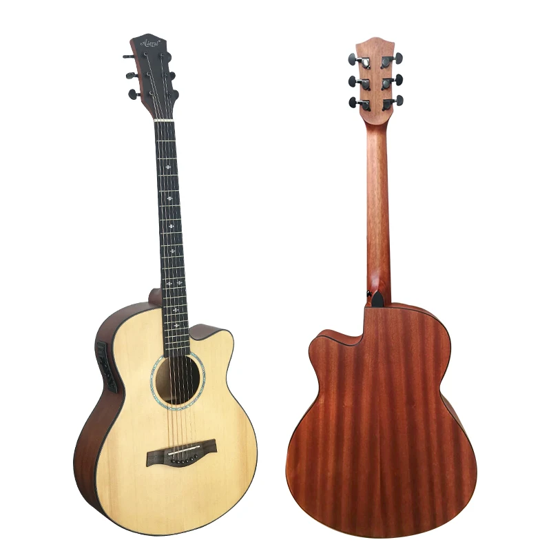 

Aiersi factory OEM brands 40 inch Solid spruce top electrical Acoustic guitar for player, Natural