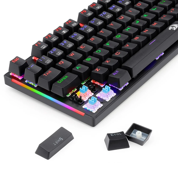 

High Quality Redrgon K355 USB Wired 104 Keys Rainbow LED Laptop Mechanical Keyboard Gaming, Black
