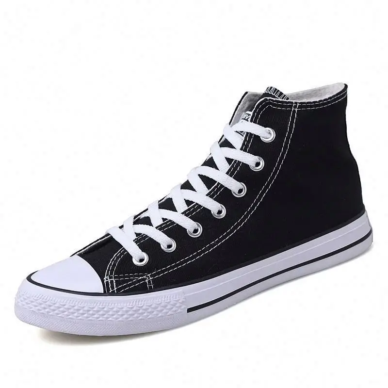 

2020 Fashion Classic High Top Cheap Men Casual Canvas Shoes, Black