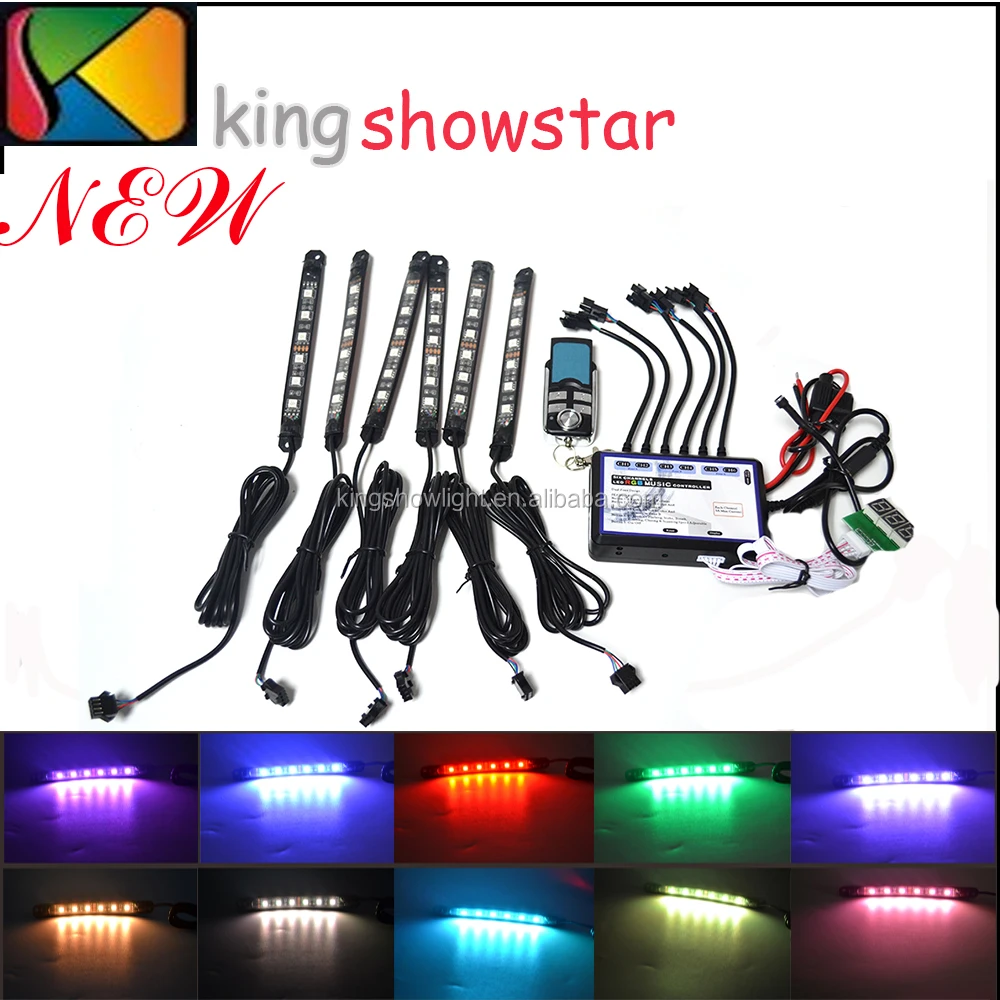 6pcs 12cm PVC strips 36LED supper bright 5050 SMD Kit With 6zone LED Music Controller