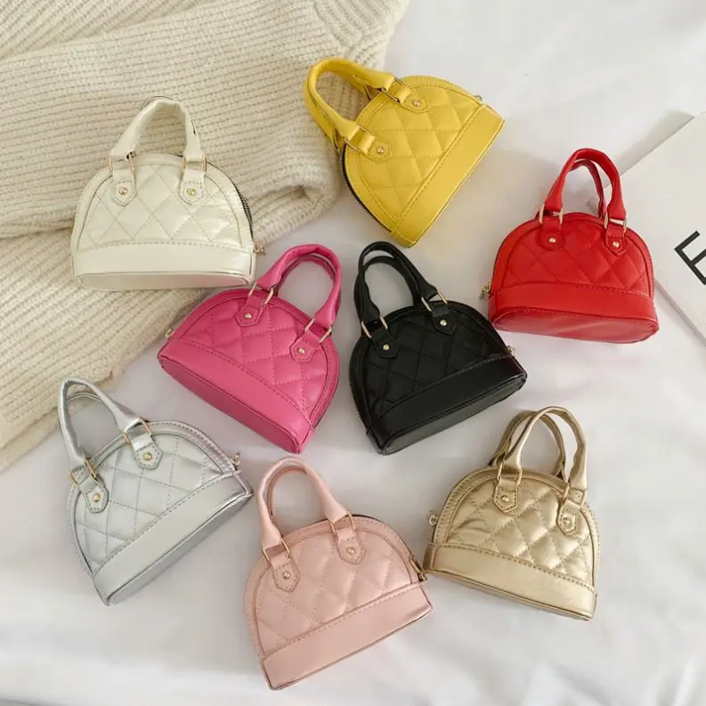 

lyc-2086 2020 New fashion girls shell princess hand bags shoulder bag with chain kids pu bags