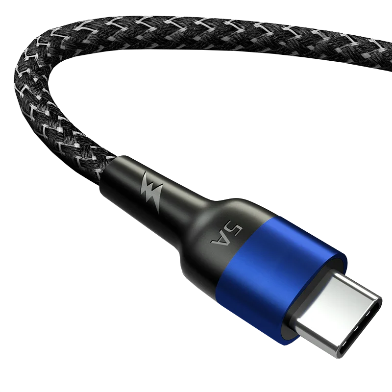 

5a Aluminium Alloy Nylon Braid Type c Cable 1M Blue Red Data Transfer Cable Usb Type C, Blue/red/black