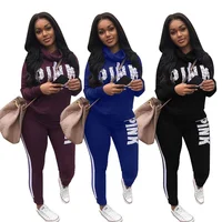 

Casual Custom Print No Hood Sweatsuit Sets Women Sweatshirt Sweatpants training & jogging wear sweatsuit