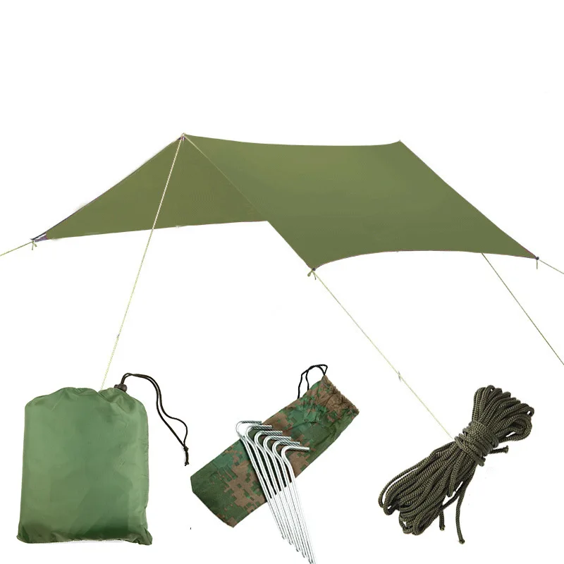 

Waterproof Tarp Tent Shade Outdoor Camping Hammock Rain Fly UV Garden Awning Canopy Sunshade Ultralight, 3 color