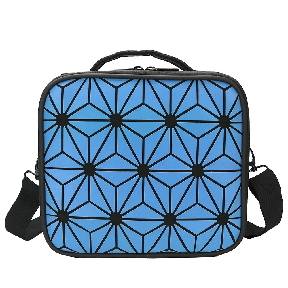 

Makeup Bag Geometric Travel Wholesale Personalized Cosmetic Bags, Blue luminous