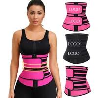 

Oem Custom Private Label Waist Tummy Control Double Belt 7 Steel Bone Latex Waist Trainer Corset