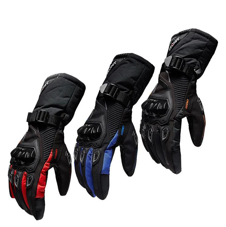 

Winter hand racing custom motorcycle waterproof cycling riding gloves for bike racinggloves, Black red blue