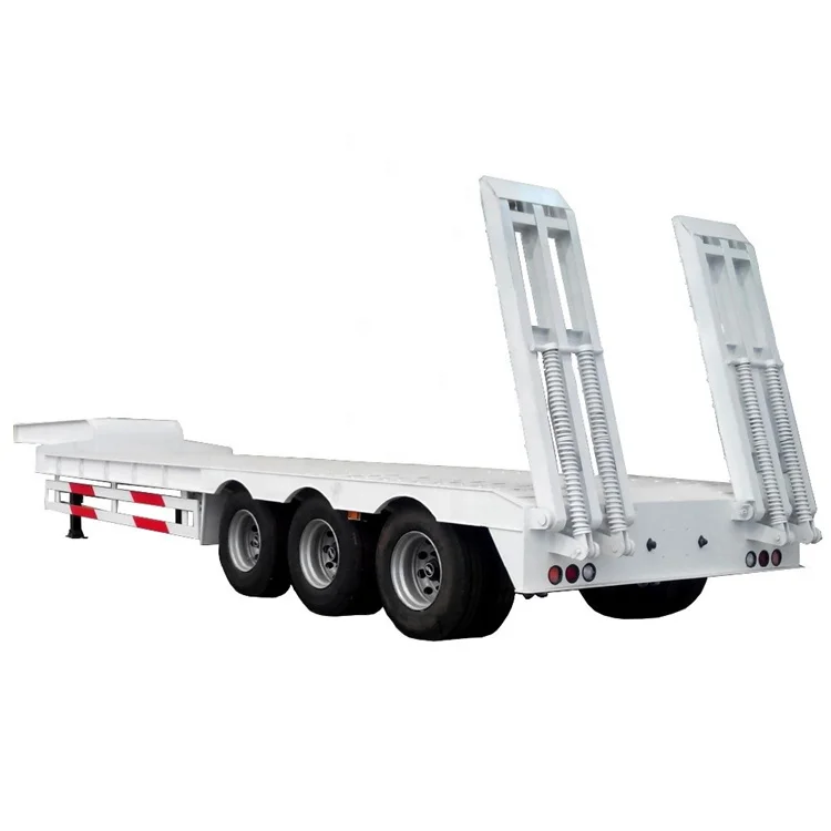 

Good Quality 3 axle 60 tons 80tons Low Bed lowbed Trailer Lowbed Trailer Lowboy Axle For Sale, Customers optional