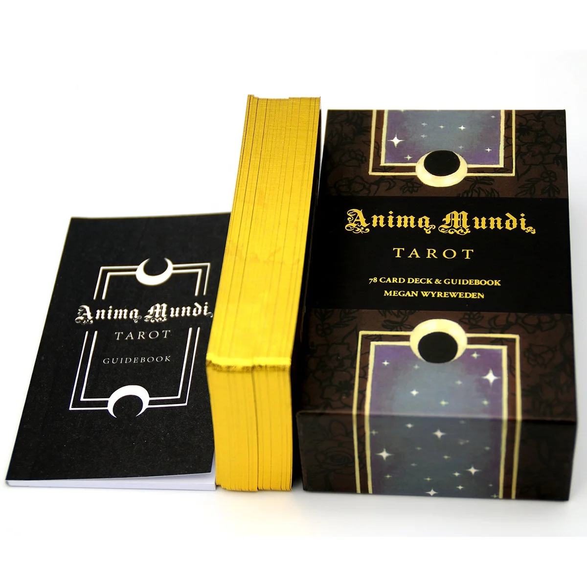 

Anima Mundi Tarot 78 Card Deck Occult Printing Custom Gold Border Tarot Cards with Guidebook, Customized color