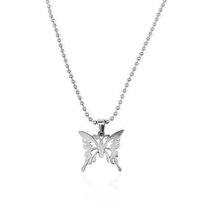 

MSYO New Ins Stainless Steel Necklace Fashion Hip Hop Necklace Butterfly Necklace, As shown in the picture