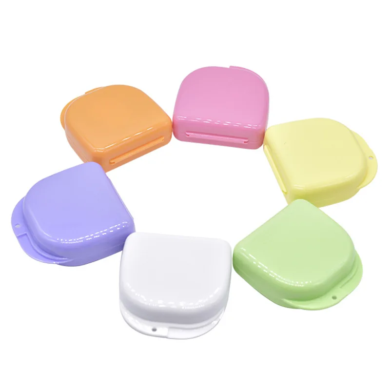 

Promotional mouth guard case dental orthodontic retainer box denture storage container case