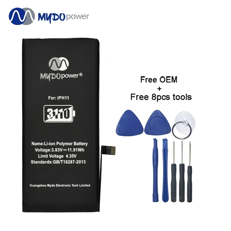 

MYDO New Products 100% Original Capacity Mobile phone Battery Original For Iphone 11 11pro max 11 pro replacement, Black