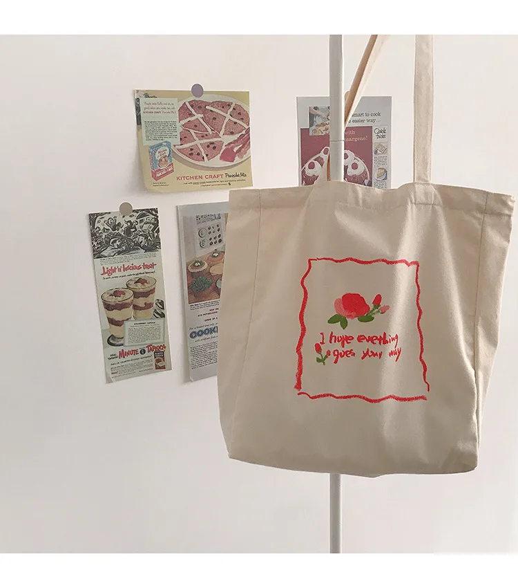 

2021 Summer Fashion Rose Embroidery Custom Ladies Casual Bag Large Capacity Daily Single Shoulder Bag Wholesale
