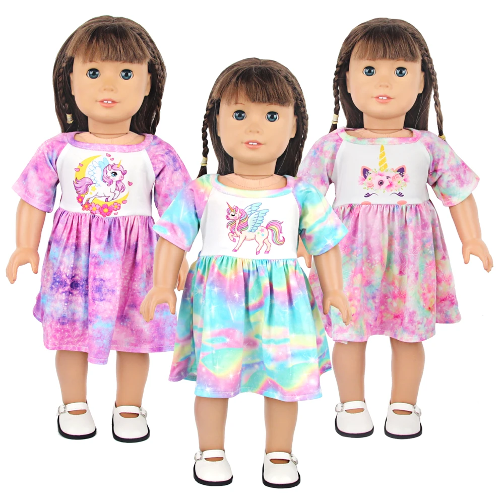 

Hot Selling Doll Skirt Unicorn Clothes for 18 Inch American Doll Girl