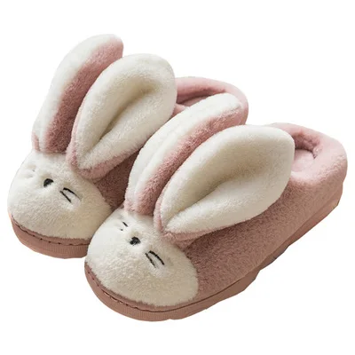 

High quality indoor furry slippers thick sloe hot sale lovely cartoon design fuzzy slides home slip-on sandals for women