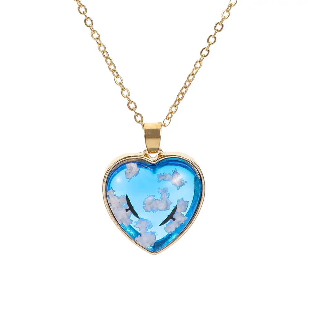 

Fashion newest items heart shape sky cloud with eagle pendant necklace