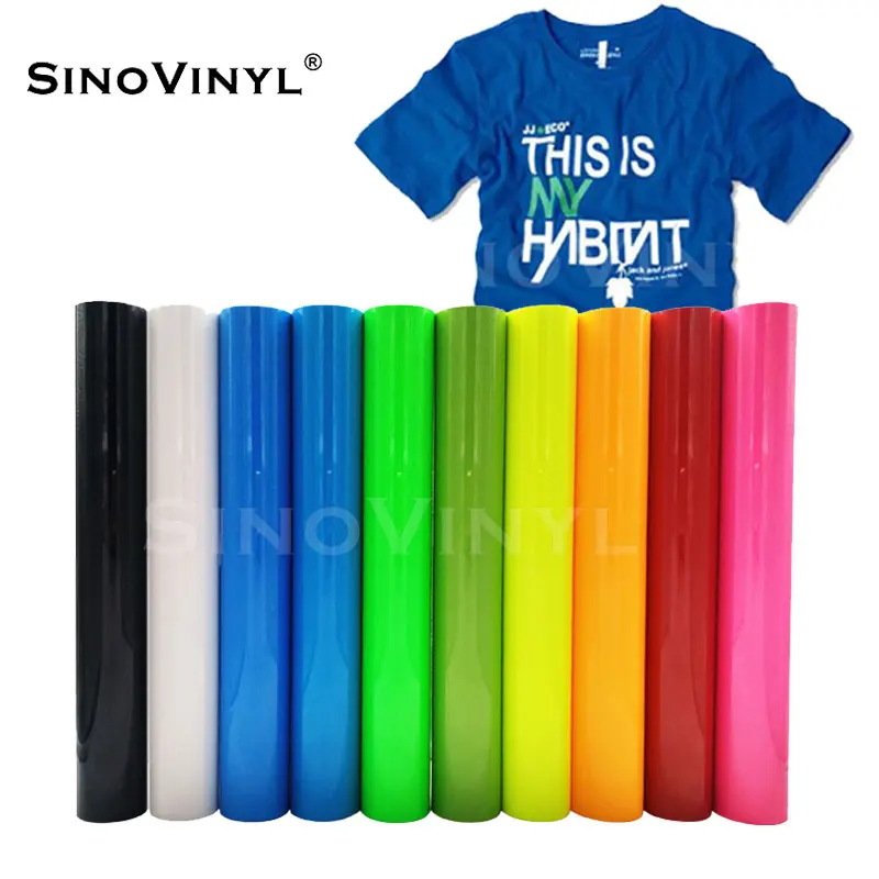 

SINOVINYL Wholesale PU DIY Cricut Iron On Hot Stamping Foil Heat Transfer Vinyl Roll Sheet for T-Shirt Clothing Textiles Vinyl